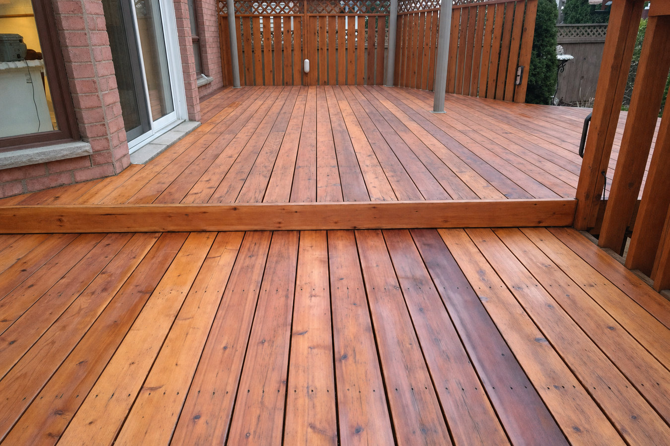 Deck staining and sealing